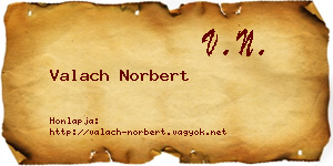 Valach Norbert névjegykártya